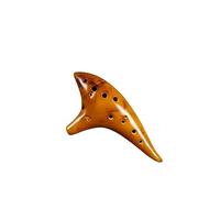 QXSJEDYCH Ocarina Ocarina with 12 Holes in Alto C Fired Ocarina with 12 Holes in AC Ocarina Has Good Pitch and Good Tone Flute(Gold)