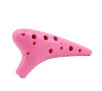 QXSJEDYCH Ocarina Plastic 12 Hole Ocarina Ceramic Alto C Ocarina Music Instrument Multicolor Flute Adult Student Instrument Flute(Pink)
