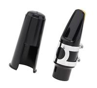 QXSJEDYCH Saxophone Accessories Silver Alto Universal Sax Saxophone Mouthpiece Musical Instrument Accessories with Ligature Cap Mouthpieces