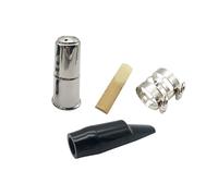 QXSJEDYCH Saxophone Instrument Accessory Alto E Flat Saxophone Mouthpiece Set With Engraved Metal Clip And Reed Accessories Mouthpieces(Nickel)