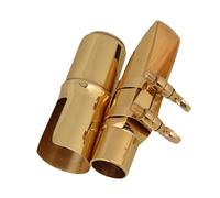 QXSJEDYCH Saxophone Instrument Accessory B-flat High-pitched Saxophone Mouthpiece With Cap Clip Kit Sax Instruments Mouthpiece Parts Mouthpieces(Gold)