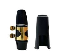 QXSJEDYCH Saxophone Instrument Accessory High-pitched B Flat Saxophone Mouthpiece Set With Reed Mouthpiece Cap Metal Clip Accessories Mouthpieces(Gold)