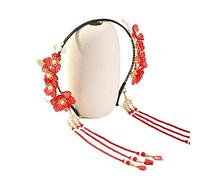 QXSJEDYCH Tassel Fake Earrings Hairband Chinese Style Leaf Long Tassel Headband Hanfu Style Headband Travel Photography Fairy Hair Jewelry Jewelry(4)