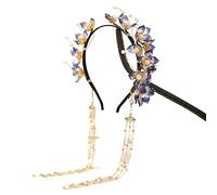 QXSJEDYCH Tassel Fake Earrings Hairband Chinese Style Leaf Long Tassel Headband Hanfu Style Headband Travel Photography Fairy Hair Jewelry Jewelry(2)
