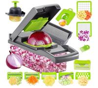 QXSTME Pro Multifunctional Food Chopper - 13 in 1 Veggie Slicer, Dicer, Cutter for Onions, Carrots, Garlic and More,With 8 Blades,Vegetable Chopper