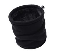 Qxuan Thermal Snoods Men's Winter Thick Fleece Neck Warmer Gaiter Warm Tube Beanie Face Mask Outdoor Sports Ski Cycling Scarf Hat, Deep Black, XL