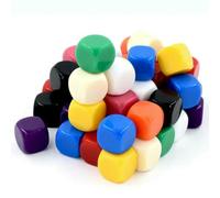 QXWD 10 PCS Blank Colorful Puzzle Game 6 Sided Dice 16mm