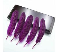 QXWD 10Pcs Natural Guinea Fowl Feathers Jewelry Making Spotted Pheasant Feather Decoration Wedding Handicraft Accessories