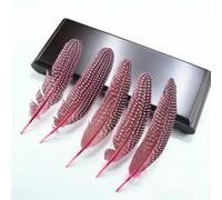 QXWD 10Pcs Natural Guinea Fowl Feathers Jewelry Making Spotted Pheasant Feather Decoration Wedding Handicraft Accessories