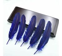QXWD 10Pcs Natural Guinea Fowl Feathers Jewelry Making Spotted Pheasant Feather Decoration Wedding Handicraft Accessories