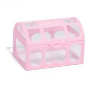 QXWD 1Pcs Vintage Transparent Storage Organizer Box Treasure Chest Treasure Box Crystal Gem Jewelry Plastic Earrings Chest