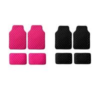 QXWD 4Pcs Generic Car Floor Mats Universal Anti Slip Leather Automotive Floor Mats Waterproof for Cars Vehicle Sedans Van