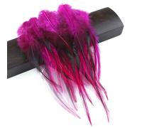 QXWD 50Pcs/bag Natural Rooster Feathers Pink Crafts Jewelry Handicraft Accessories Decorative 4-6“ Cock Pheasant Plumes