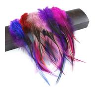 QXWD 50Pcs/bag Natural Rooster Feathers Pink Crafts Jewelry Handicraft Accessories Decorative 4-6“ Cock Pheasant Plumes