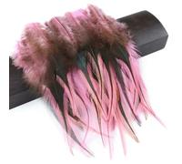 QXWD 50Pcs/bag Natural Rooster Feathers Pink Crafts Jewelry Handicraft Accessories Decorative 4-6“ Cock Pheasant Plumes