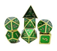 QXWD 7Pcs Metal Digital Dices Set Board Table Game Interaction Toys Number Home Decor Role Playing Toys Multicolour
