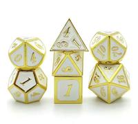 QXWD 7Pcs Metal Digital Dices Set Board Table Game Interaction Toys Number Home Decor Role Playing Toys Multicolour