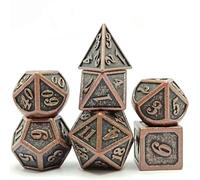 QXWD 7Pcs Metal Digital Dices Set Board Table Game Interaction Toys Number Home Decor Role Playing Toys Multicolour