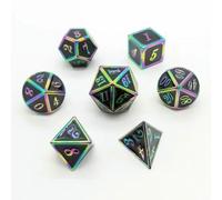 QXWD 7Pcs Metal Digital Dices Set Board Table Game Interaction Toys Number Home Decor Role Playing Toys Multicolour