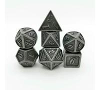 QXWD 7Pcs Metal Digital Dices Set Board Table Game Interaction Toys Number Home Decor Role Playing Toys Multicolour