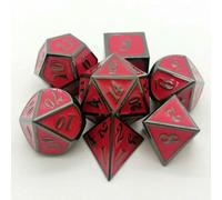 QXWD 7Pcs Metal Digital Dices Set Board Table Game Interaction Toys Number Home Decor Role Playing Toys Multicolour