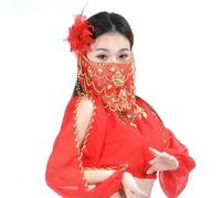 QXWD Belly Dance Face Veil for Women Indian Tribal for Women Belly Dance Accessories the Different Colors 9 colors