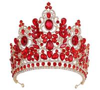 QXWD Big Luxury Crystal Bride Wedding Crown Large Rhinestone Drop Queen Tiara Party Stage Show Hair Accessory