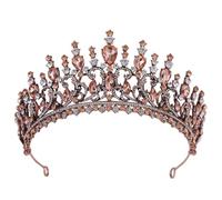 QXWD Bronze Branches Crystal Bridal Crown Tiaras Noble Rhinestone Diadem Veil Tiara Bride Headbands Wedding Hair Accessories