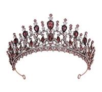 QXWD Bronze Branches Crystal Bridal Crown Tiaras Noble Rhinestone Diadem Veil Tiara Bride Headbands Wedding Hair Accessories