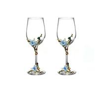QXWD Creative Enamel Crystal Goblet Champagne Glass Cup Set Luxury Cups Glasses of Wine Wineglass Vintage Drinking