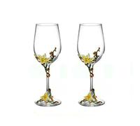 QXWD Creative Enamel Crystal Goblet Champagne Glass Cup Set Luxury Cups Glasses of Wine Wineglass Vintage Drinking