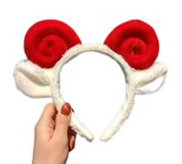 QXWD Cute Sheep Horn Headband Lamb Ear Soft Fleece Hairband Women Makeup Headwear Hair Band Wash Face Shower Hair Accessorie