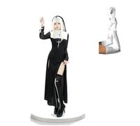 QXWD Cute Women Nun Costume Cosplay Shows Outfit Sexy Ladies Halloween Performance Fancy Dress Up Sister Uniform