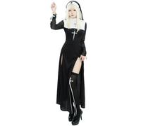 QXWD Cute Women Nun Costume Cosplay Shows Outfit Sexy Ladies Halloween Performance Fancy Dress Up Sister Uniform
