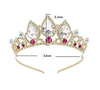 QXWD Fashion Children's Crown Headdress Cute Princess Little Girl Princess Hair Hoop Crystal Birthday Crown Hair Accessories
