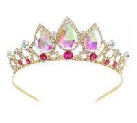QXWD Fashion Children's Crown Headdress Cute Princess Little Girl Princess Hair Hoop Crystal Birthday Crown Hair Accessories