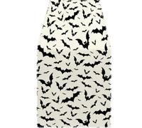 QXWD Halloween Black Bat Linen Dresser Scarves Table Decor Farmhouse Kitchen Dining Table Runner Holiday Party Decor