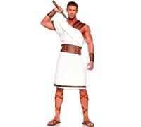 QXWD Halloween Couple Man Women Ancient Greek Myth Costume Warrior Gladiator Cosplay Outfit Carnival Fancy Party Dress