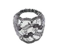 QXWD Transparent Lace Flower Headband Hair Hoop Lightweight Mesh Hollow Hairbands Style Headdress Wide Side Head Wrap