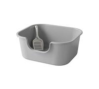 QXWYBYQGW Cat Litter Basin Large Anti-take-out Semi-closed Huge Toilet Extra Pet Supplies(Light gray)