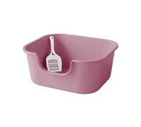 QXWYBYQGW Cat Litter Basin Large Anti-take-out Semi-closed Huge Toilet Extra Pet Supplies(Pink)