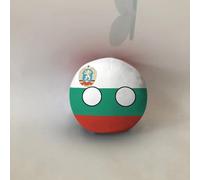 QXXKJDF 7.9 In 3.9 In Polish Ball, Country Ball, Australia, Japan, Maldives, Angola, Plush Toy,Countryballs(Bulgaria,7.8in)