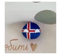 QXXKJDF 7.9in, 3.9in Polish Ball,country Ball,Pakistan,France, Canada,EU, Plush Toy,country Balls, (Iceland,7.8in)