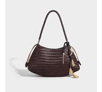 QXYOGO Beach Bag, Beach Bags for Women Handmade Weave PU Drawstring Tote Bags For Women Luxury Handbags Purse Vintage With Inner Pocket Shoulder(2)
