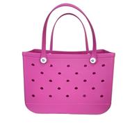 QXYOGO Beach Bag, Beach Bags for Women XL Beach Bag EVA Rubber Waterproof Travel Picnic Storage Basket Extra Large Women Shopping Handbag Jelly Beach Tote Bag(C,L(35x23x10cm))