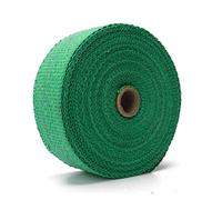 QXYOGO Exhaust Wrap Motorcycle, Exhaust Tape 15M Motorcycle Exhaust Heat Wrap Thermal Header Pipe Tape For Motorcycle Fiberglass Heat Shield With Stainless Ties(15M Green)