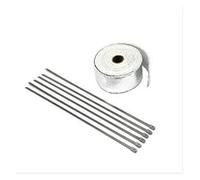 QXYOGO Exhaust Wrap Motorcycle, Exhaust Tape 5M/10M/15M Fiberglass Exhaust Protection Pipe Heat Header Insulation Tape Turbo Wrap Insulating Wrap Tape Cloth(50mm 5M Silver)