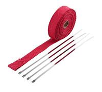 QXYOGO Exhaust Wrap Motorcycle, Exhaust Tape Motorcycle Modified Insulation Tape New 2.5CM 5M Roll Fiberglass Exhaust Header Pipe Heat Wrap Tape + 4 Ties Kit(D)