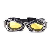 QXYOGO Mtb Goggles,Motorcycle Goggles MTB Biker Goggles Motorcycle Goggle Sunglasses Scooter Moto Aviateur Vintage Glasses Motocross Goggle(Gray Yellow)