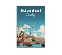 QXYUIN Landscape Poster Turkey, Istanbul City of Mosques.jpg Poster Wall Art Canvas Aesthetic Decorative Painting for Room 08x12inch(20x30cm) Unframe-style